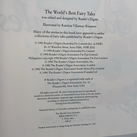 The World’s Best Fairy Tales Reader’s Digest Hardcover 1990 Children’s Book - Picture 8 of 12